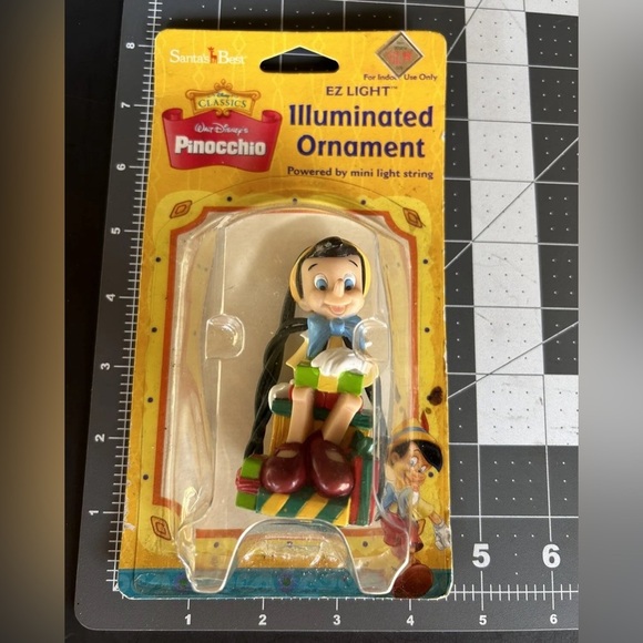 VTG 1999 Walt Disney Classics EZ Light Illuminated Ornament Pinocchio Lot Of 2 - Picture 3 of 5